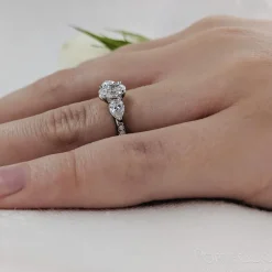 Three Stone 0.41ct G VS2 Diamond Platinum Ring