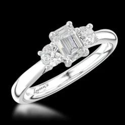Three Stone 0.52ct G VVS2 Diamond Platinum Ring