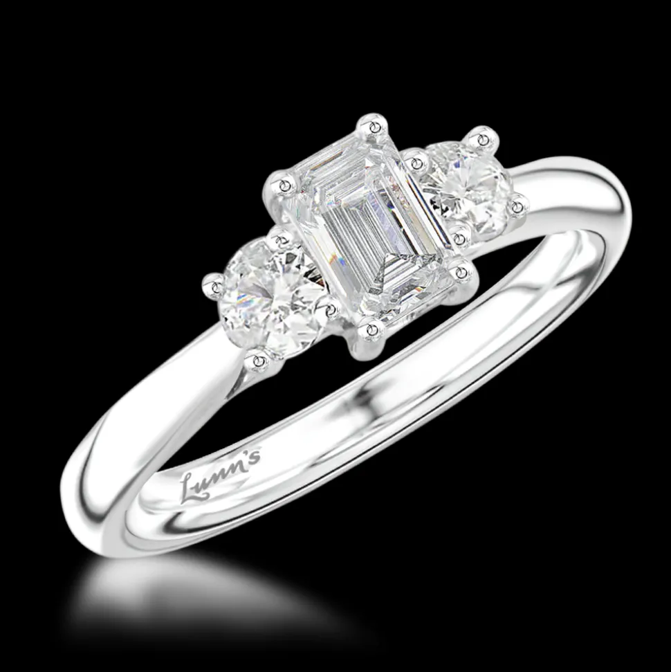 Three Stone 0.52ct G VVS2 Diamond Platinum Ring