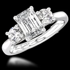 Three Stone 1.01ct H SI1 Diamond Platinum Ring