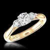 Tulip Three Stone 0.70ct G SI1 Diamond Yellow Gold/Platinum Ring