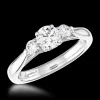 Tulip Three Stone 0.70ct G VS2 Diamond Platinum Ring