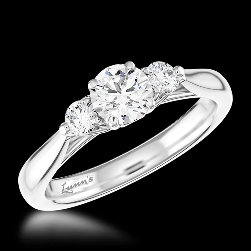 Tulip Three Stone 0.70ct G VS2 Diamond Platinum Ring